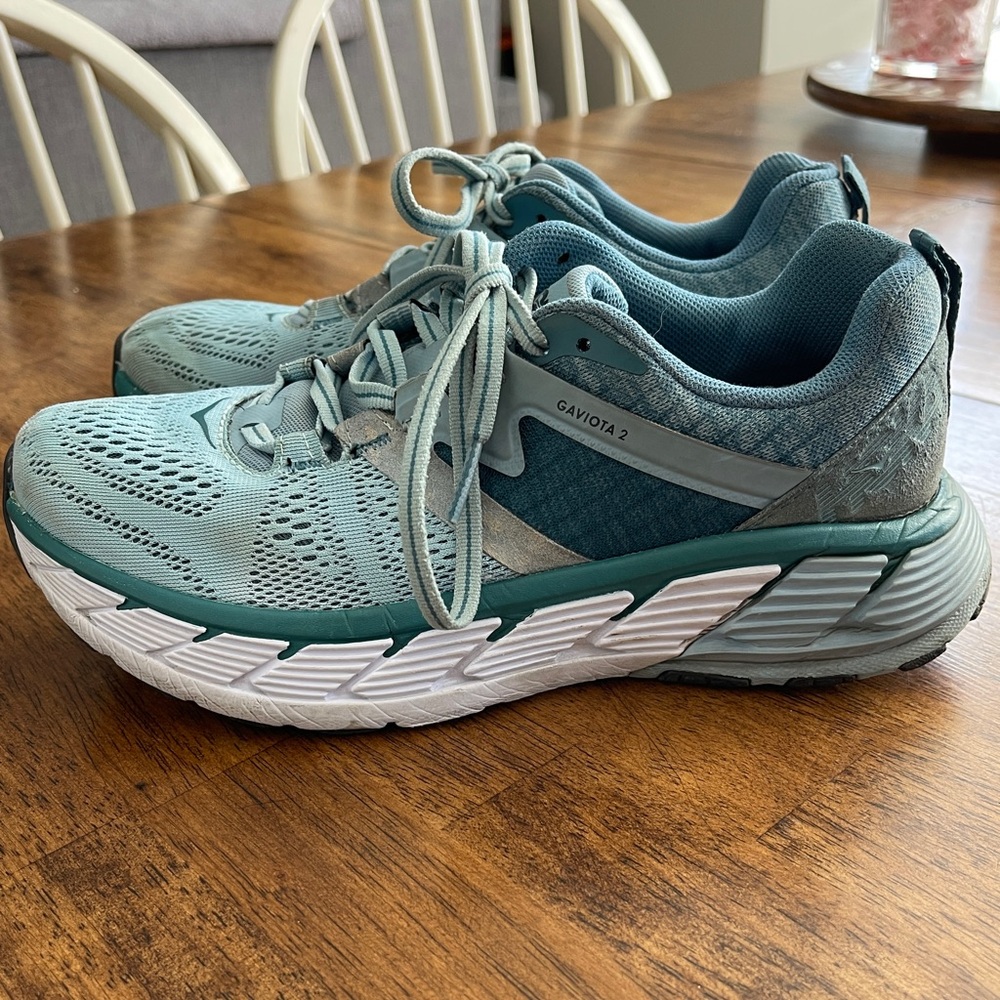 Hoka One One Blue Athletic Shoes with Breathable Fabric and Thick Cushioning